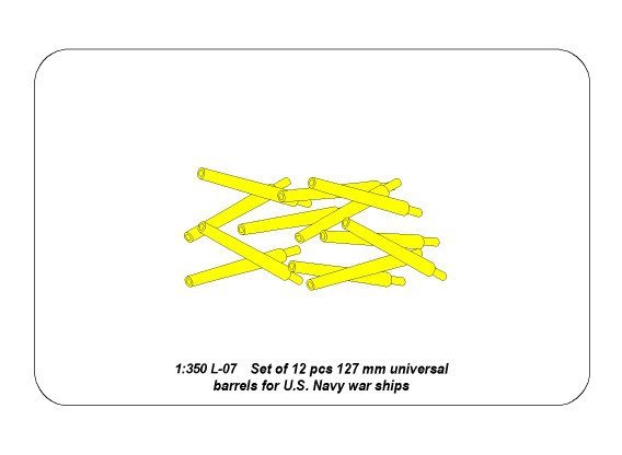 Aber 350L-07 Set of 12 pcs 127 mm universal barrels for US Navy ships (1/350) – image 8