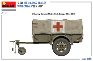 MiniArt 35443 G-518 US 1t CARGO TRAILER WITH CANVAS BEN HUR 1/35 – zdjęcie 4