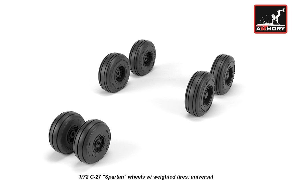 Armory Models AW72505 C-27 Spartan wheels w/ weighted tires 1/72 – zdjęcie 4