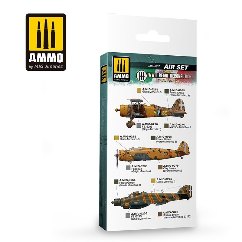 AMMO of Mig Jimenez 7237 WWII Regia Aeronautica – Early Colors 6x17ml – zdjęcie 2