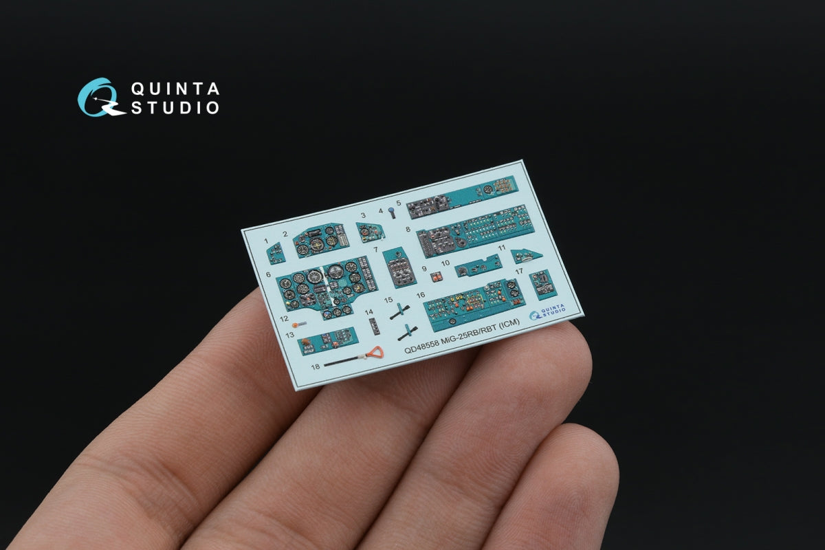 Quinta Studio QD+48558 MiG-25RB/MiG-25RBT 3D-Printed &amp;amp; coloured Interior on decal paper (ICM) (with 3D-printed resin parts) 1/48 – zdjęcie 6