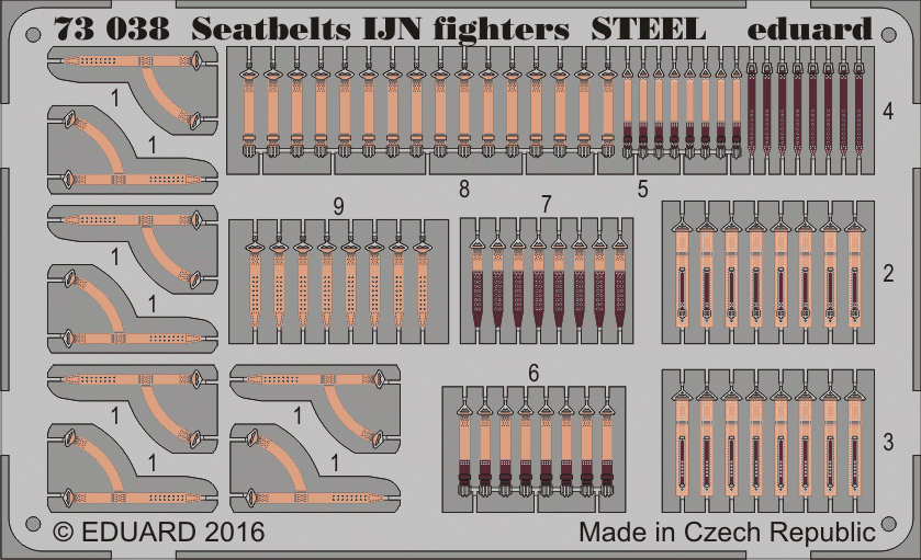 Eduard 73038 Ceintures de sécurité Combattants IJN ACIER 1/72