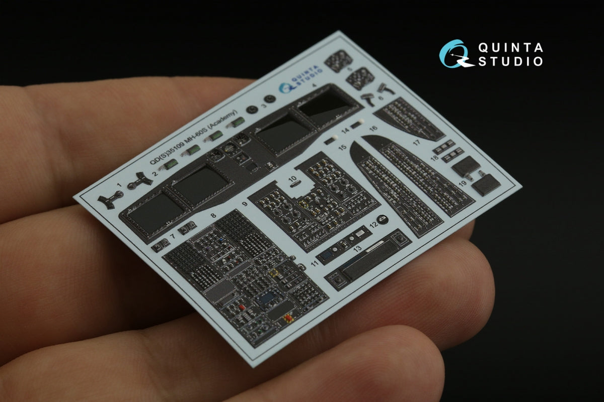 Quinta Studio QDS-35109 MH-60S 3D-Printed &amp;amp; colored Interior on decal paper (Academy) (small version) 1/35 – image 8