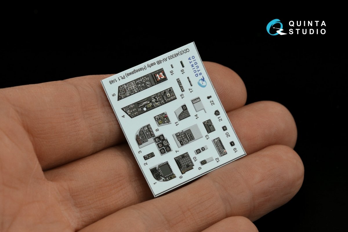 Quinta Studio QDS-48305 AV-8B Early 3D-Printed &amp;amp; colored Interior on decal paper (Hasegawa) (Small version) 1/48 – image 3