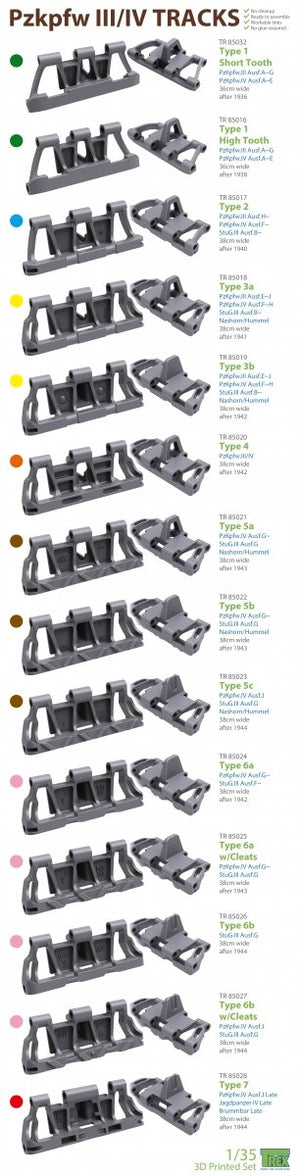 T-Rex Studio TR85032 PzKpfw III/IV Tracks Type 1 Short Tooth 1/35 – zdjęcie 5