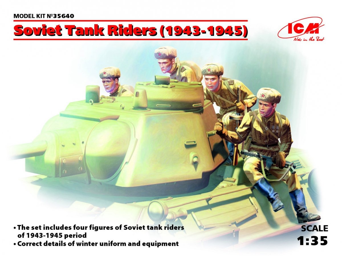 ICM 35640 Cavaliers de chars soviétiques (1943-1945) 4 figurines 1/35