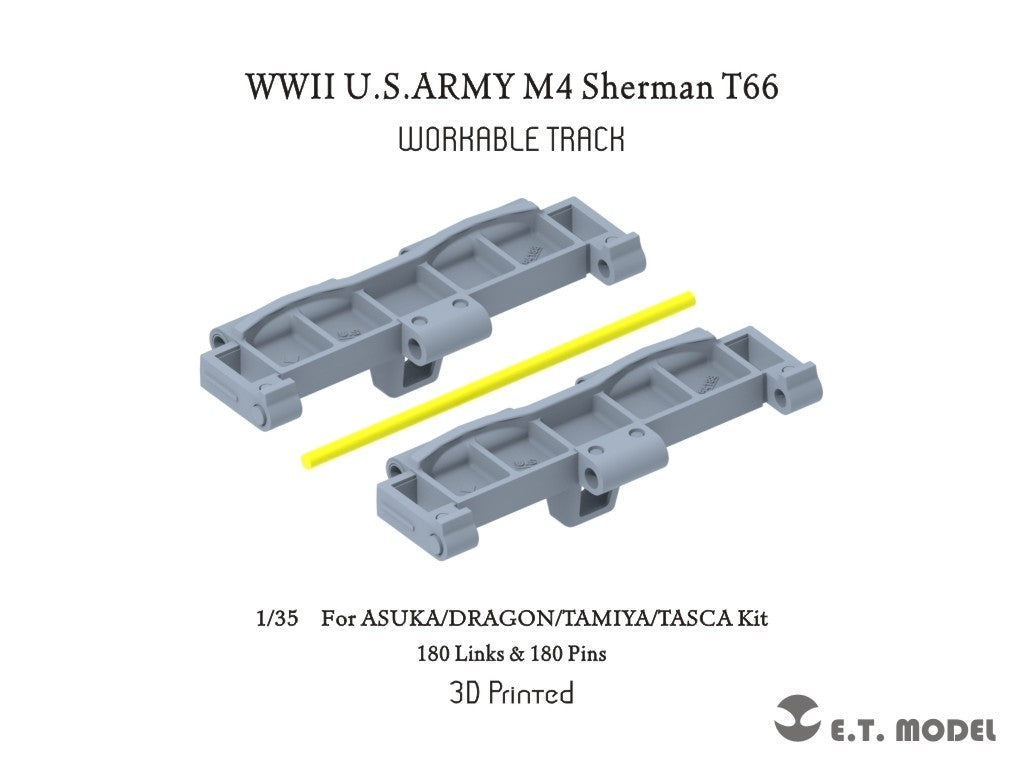 E.T. Model P35-095 WWII U.S.ARMY M4 Sherman T66 Workable Track For ASUKA/DRAGON/TAMIYA/TASCA Kit 1/35