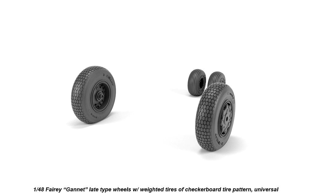 Armory Models AW48411 Fairey Gannet late type wheels w/ weighted tires of checkerboard tire pattern 1/48 – Bild 4