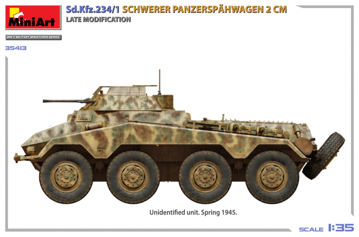 MiniArt 35413 Sd.Kfz.234/1 Schwerer Panzerspähwagen (2 cm). Late Mod 1/35 – zdjęcie 5