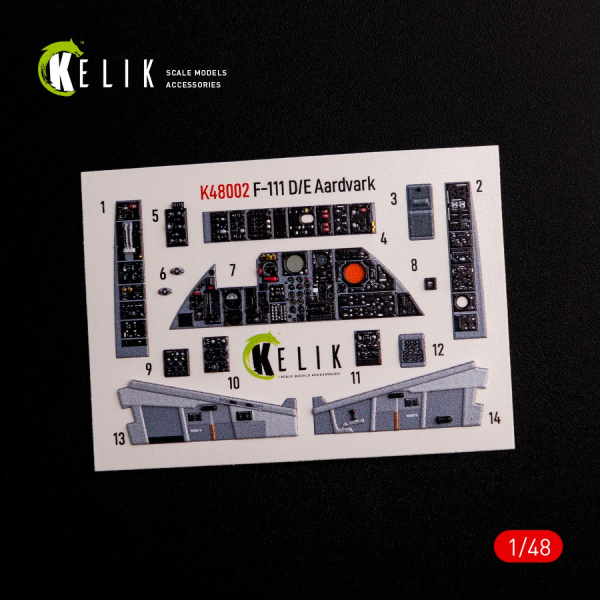 KELIK K48002 F-111 A/E Aardvark interior 3D decals for HobbyBoss kit 1/48 – zdjęcie 2