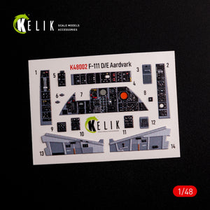 KELIK K48002 F-111 A/E Aardvark interior 3D decals for HobbyBoss kit 1/48 – zdjęcie 2