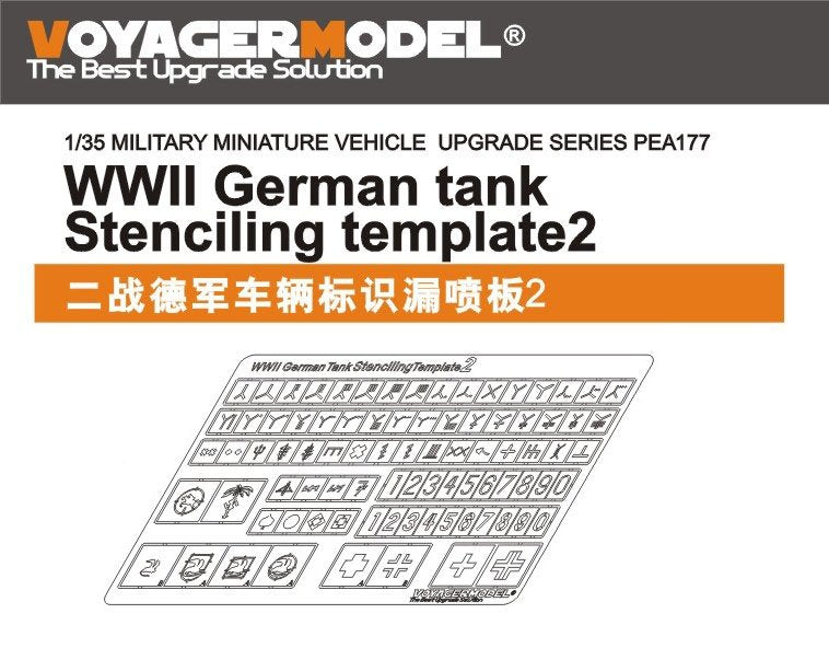 Voyager Model PEA177 WWII German tank Stenciling Template 2 1/35