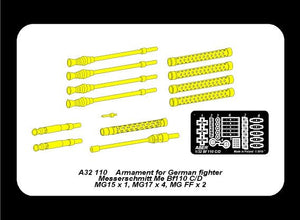 Aber A32110 Armament for German fighter Me 110 C/D 1/32 – zdjęcie 5