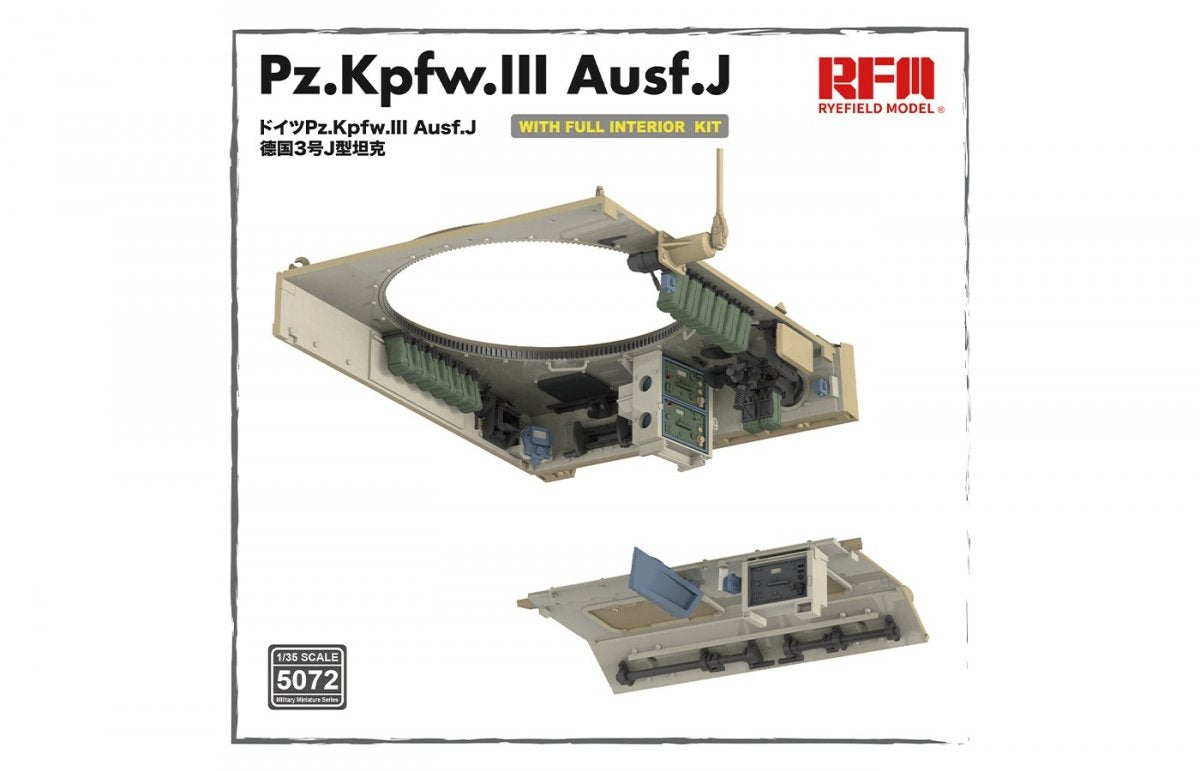 Rye Field Model 5072 Pz.Kpfw.III Ausf.J FULL INTERIOR 1/35 – image 8
