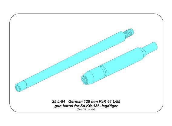 Aber 35L-084 128mm PaK 44 L/55 gun barrel for Sd.Kfz.186 Jagdtiger 1/35 – Bild 8