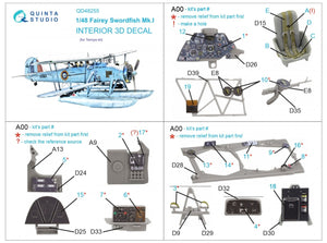 Quinta Studio QD48255 Swordfish Mk.I 3D-Printed &amp;amp; coloured Interior on decal paper ( Tamiya ) 1/48 – zdjęcie 2
