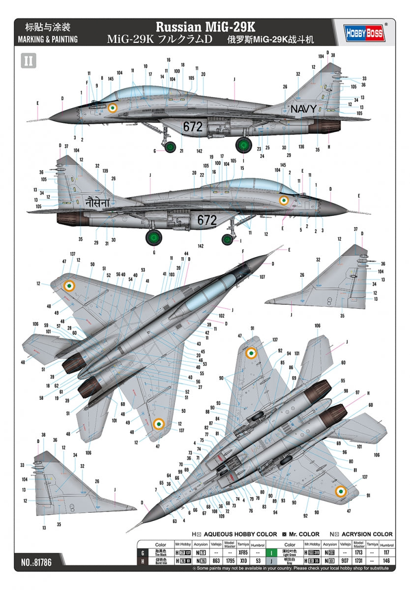Hobby Boss 81786 Russian MiG-29K 1/48 – zdjęcie 5