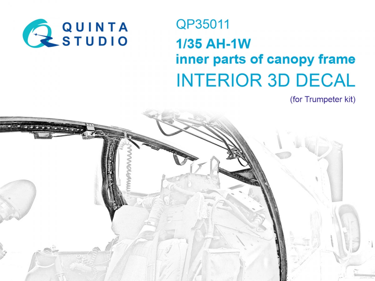 Quinta Studio QP35011 AH-1W inner parts of canopy frame (Trumpeter) 1/35