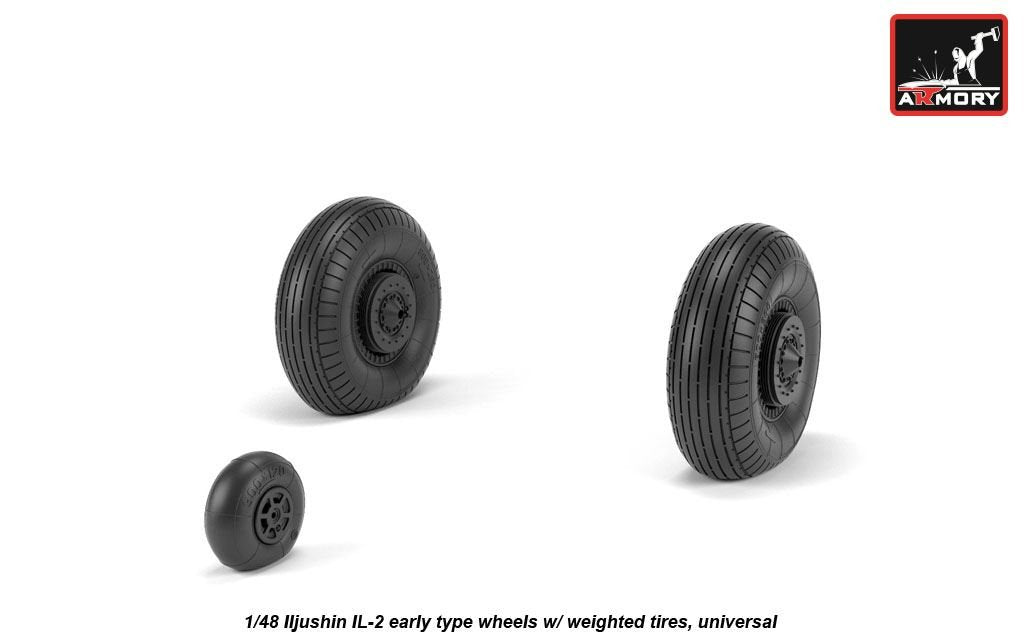 Armory Models AW48034 Iljushin IL-2 Bark early type wheels w/ weighted tires 1/48 – image 4