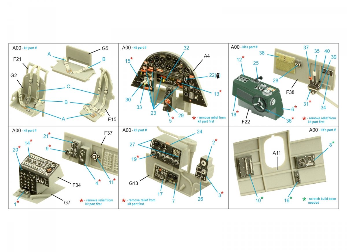 Quinta Studio QD48351 TBF-1C 3D-Printed &amp;amp; coloured Interior on decal paper (Hobby Boss) 1/48 – Bild 7