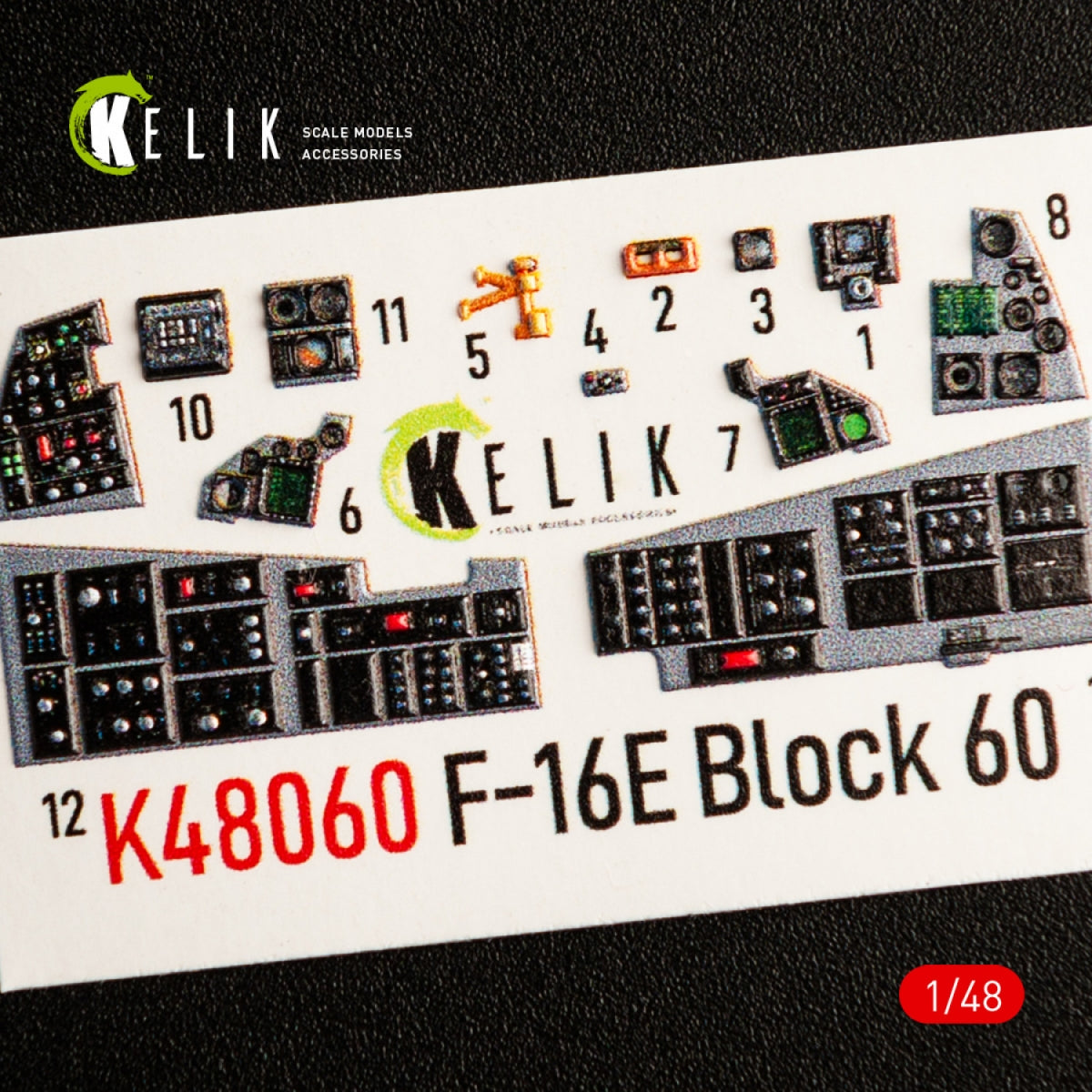 KELIK K48060 F-16E DESERT VIPERS BLOCK 60 INTERIOR 3D DECALS FOR KINETIC KIT 1/48 – zdjęcie 6