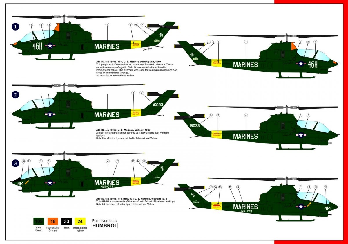 AZmodel AZ7449 Bell AH-1G Early Huey Cobra Marines 1/72 – zdjęcie 2