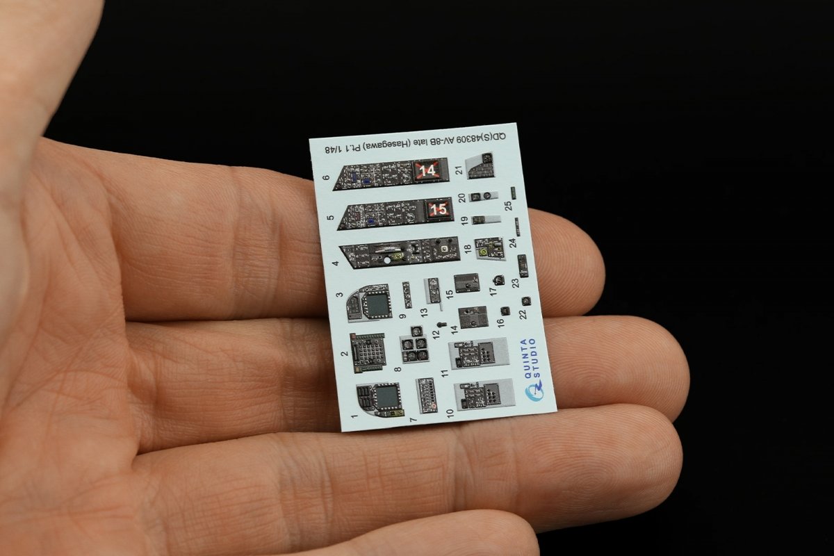 Quinta Studio QD48309 AV-8B Late 3D-Printed &amp;amp; colored Interior on decal paper (Hasegawa) 1/48 – image 4