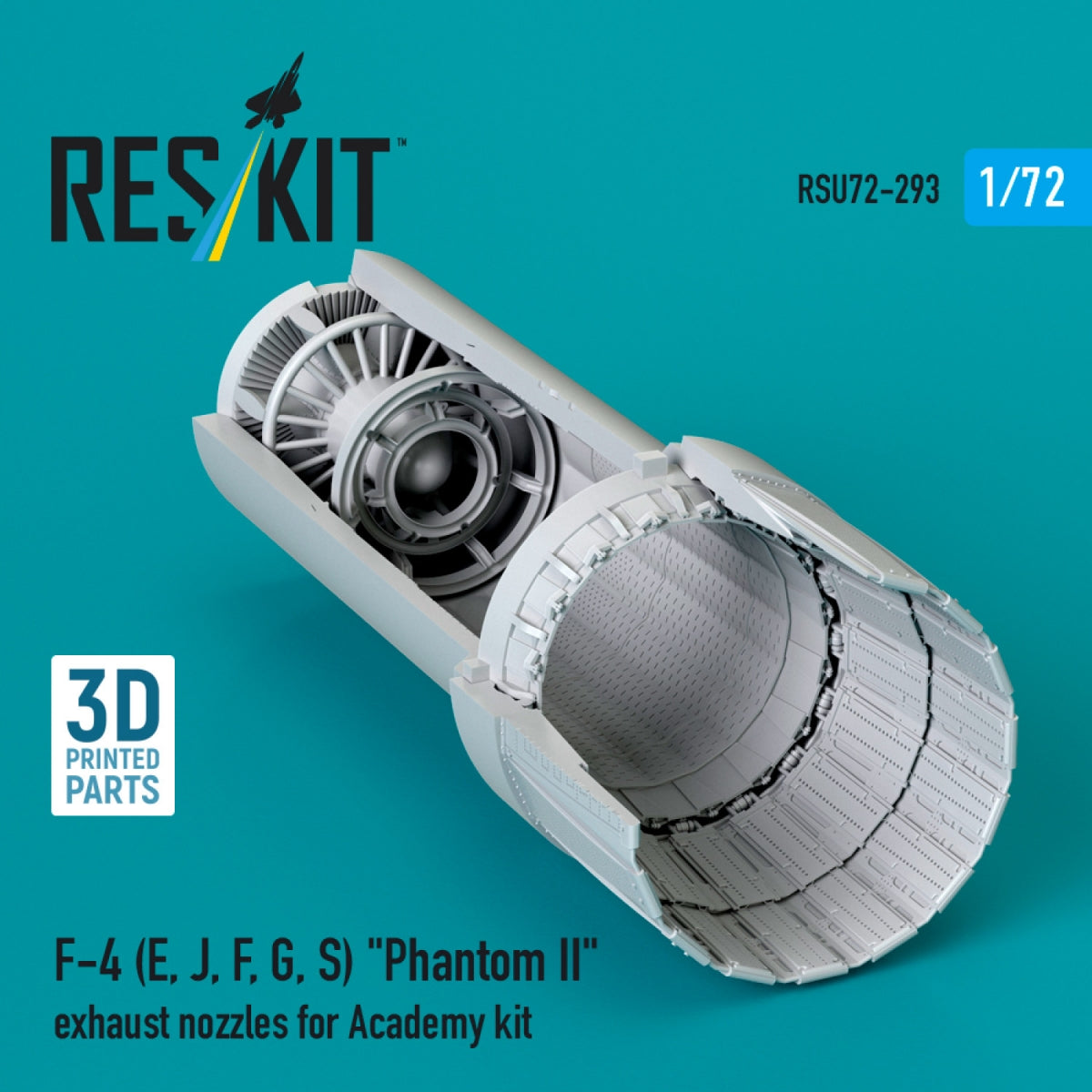 RESKIT RSU72-0293 F-4 (E, J, F, G, S) &amp;quot;Phantom II&amp;quot; exhaust nozzles for Academy kit (3D Printed) 1/72 – zdjęcie 2