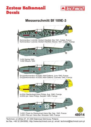 Techmod 48014 - Messerschmitt Bf 109E-3 1/48 – zdjęcie 2