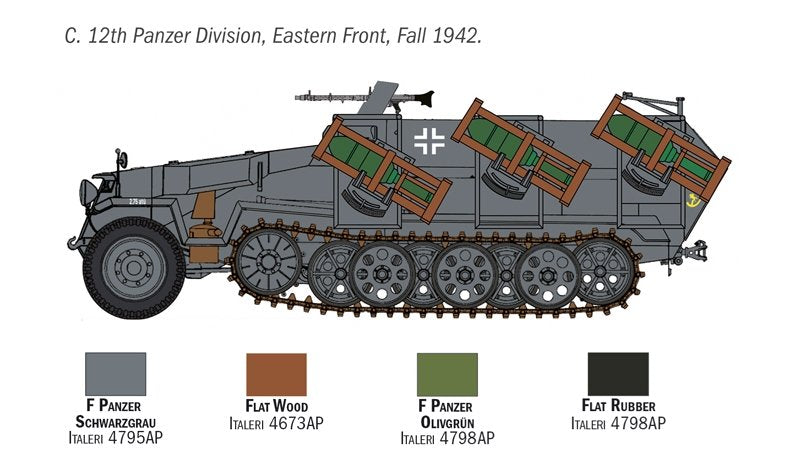 Italeri 7080 Sd. Kfz. 251/1 Wurfrahmen Stuka zu Fuss 1/72 – immagine 3