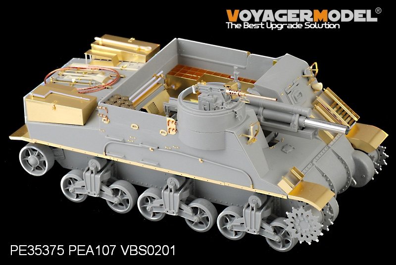 Maquette Voyager PE35375 Fusil américain M7 Priest de la Seconde Guerre mondiale (production intermédiaire) avec étui à munitions et ensemble téléphonique pour DRAGON 6637 au 1/35 – image 4