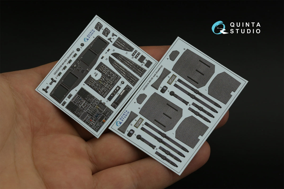 Quinta Studio QD35109 MH-60S 3D-Printed &amp;amp; coloured Interior on decal paper (Academy) 1/35 – zdjęcie 5