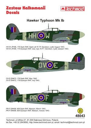 Techmod 48043 - Hawker Typhoon IB 1/48 – zdjęcie 2