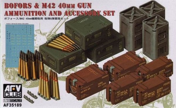 AFV Club 35189 Bofors M42 40mm Ammunition & Accessories Set 1/35