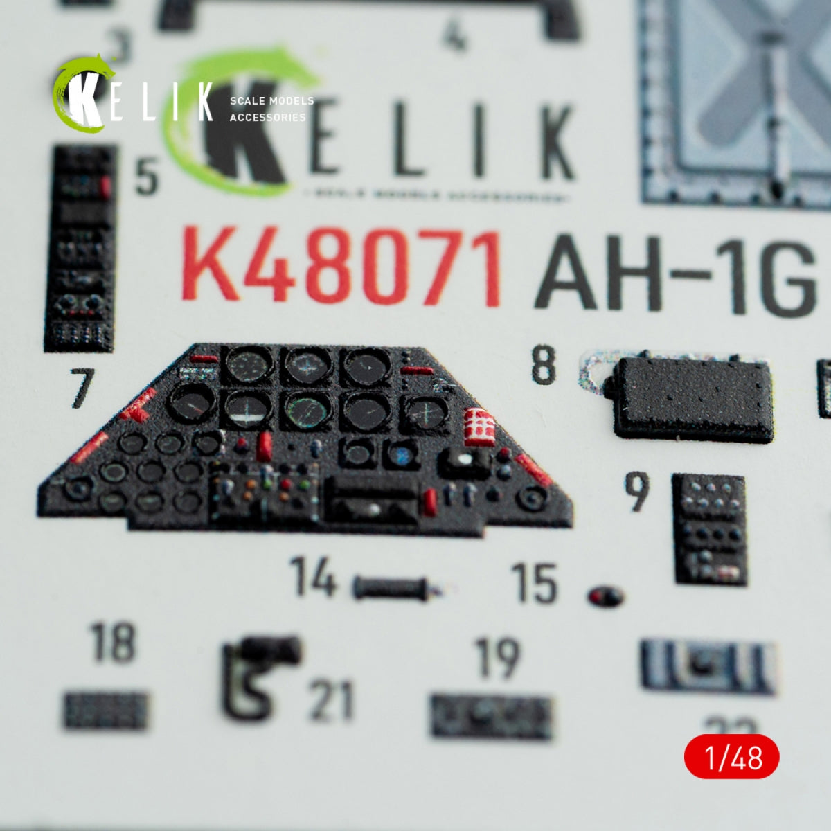 KELIK K48071 AH-1G INTERIOR 3D DECALS FOR ICM/SPECIALHOBBY KIT 1/48 – zdjęcie 4