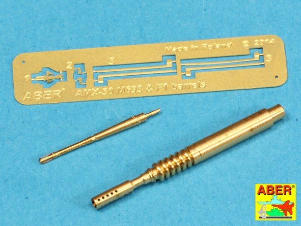 Aber 35L-142 Barrel for 20 mm M693 autocannon and barrel for F1 7,62 machine gun for AMX-30 1/35 – zdjęcie 3