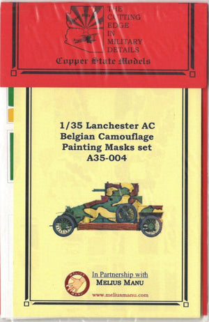 Copper State Models A35-004 Lanchester Armored Car Belgian Camouflage Painting Masks Set (CSM kit) 1/35