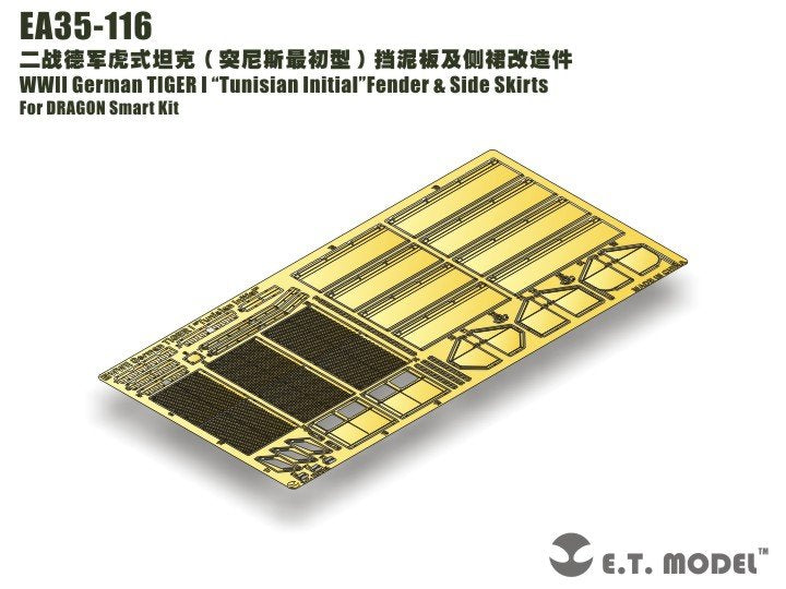 E.T. Model EA35-116 WWII German TIGER I “Tunisian Initial”Fender &amp;amp; Side Skirts For DRAGON Smart Kit 1/35 – zdjęcie 5