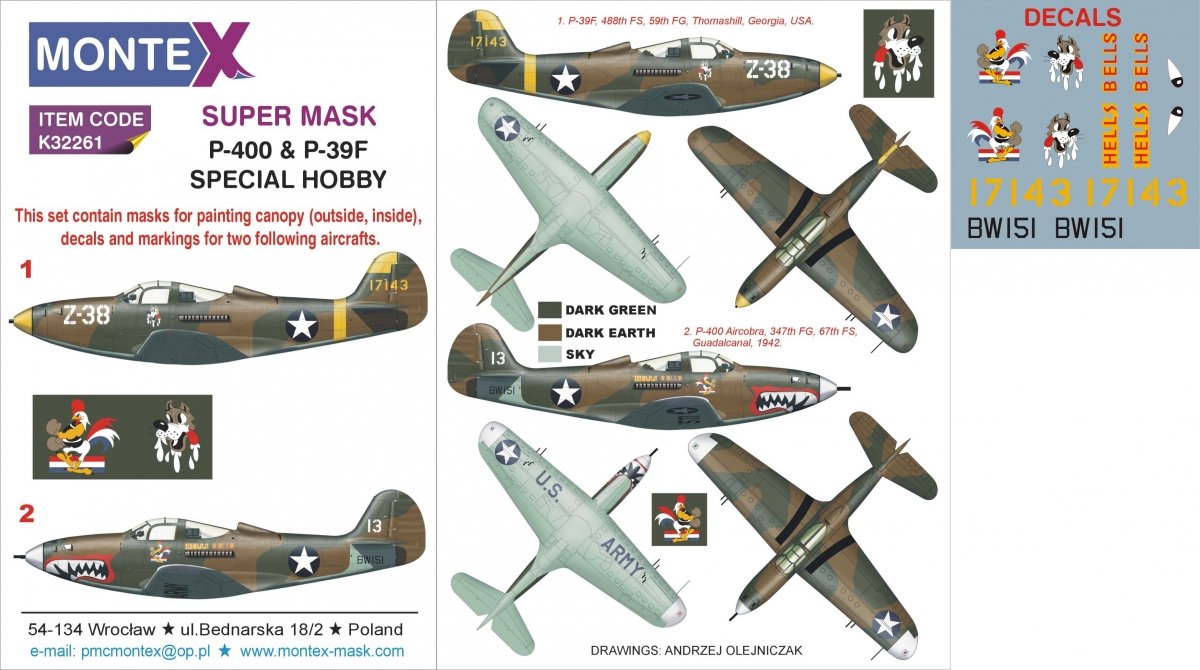 Montex K32261 P-39 AIRCOBRA 1/32