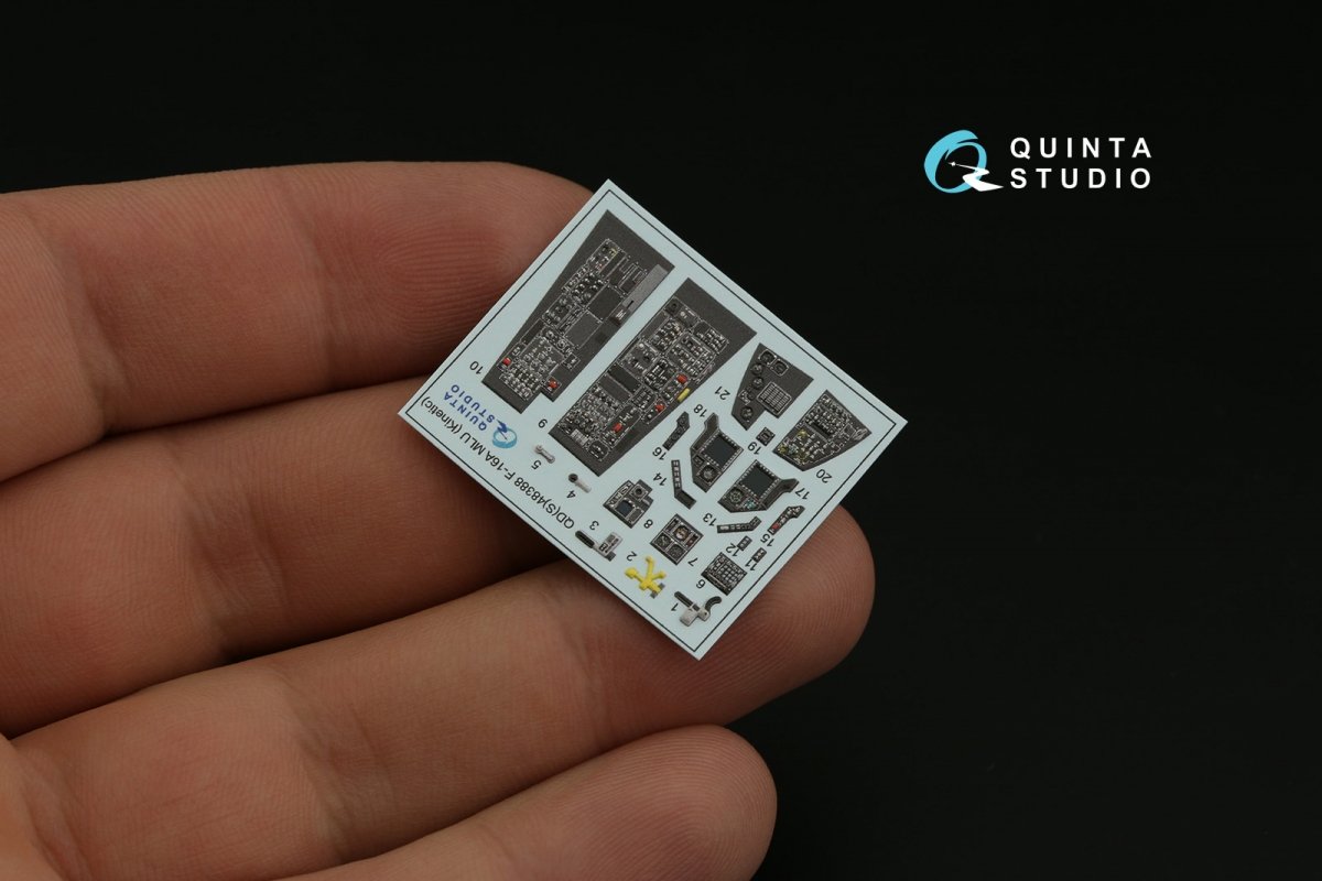 Quinta Studio QDS-48388 F-16A MLU 3D-Printed &amp;amp; coloured Interior on decal paper (Kinetic) (Small version) 1/48 – zdjęcie 3