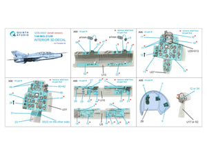 Quinta Studio QDS-48447 MiG-21UM 3D-Printed coloured Interior on decal paper (Trumpeter) (Small version) 1/48 – zdjęcie 2