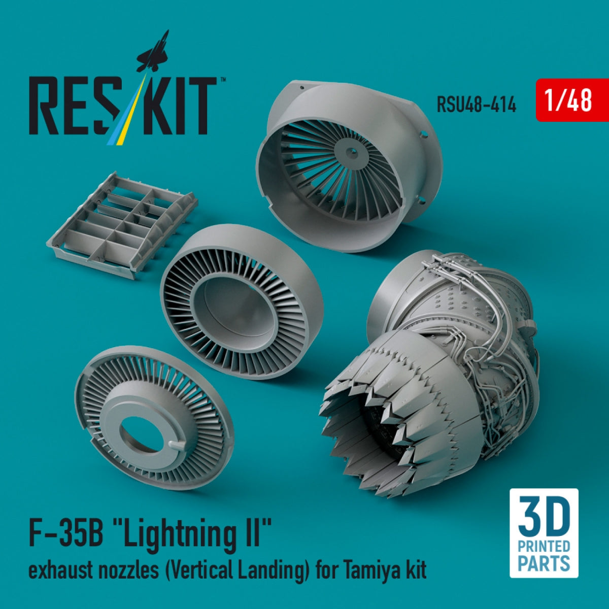 RESKIT RSU48-0414 F-35B &amp;quot;Lightning II&amp;quot; exhaust nozzles (Vertical Landing) for Tamiya kit (3D printed) 1/48 – image 2
