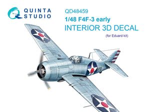 Quinta Studio QD48459 F4F-3 early 3D-Printed colored Interior on decal paper (Eduard) 1/48