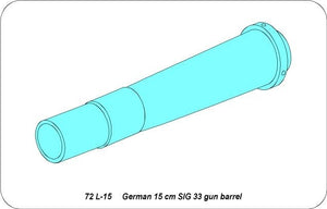Aber 72L-15 15cm barrel for German SiG 33 howitzer / German 15cm SIG 33 gun barrel 1/72 – image 3