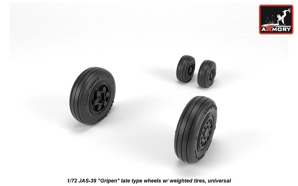 Armory Models AW72504 JAS-39 Gripen wheels w/ weighted tires, late 1/72 – image 4