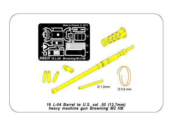 Aber 16L-04 Barrel for Browning M2 HB / Barrel for US machine gun cal .50 Browning M2 HB 1/16 – image 11