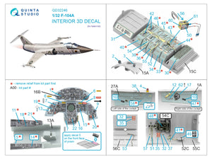 Quinta Studio QD32246 F-104A 3D-Printed &amp;amp; coloured Interior on decal paper (Italeri) 1/32 – zdjęcie 7