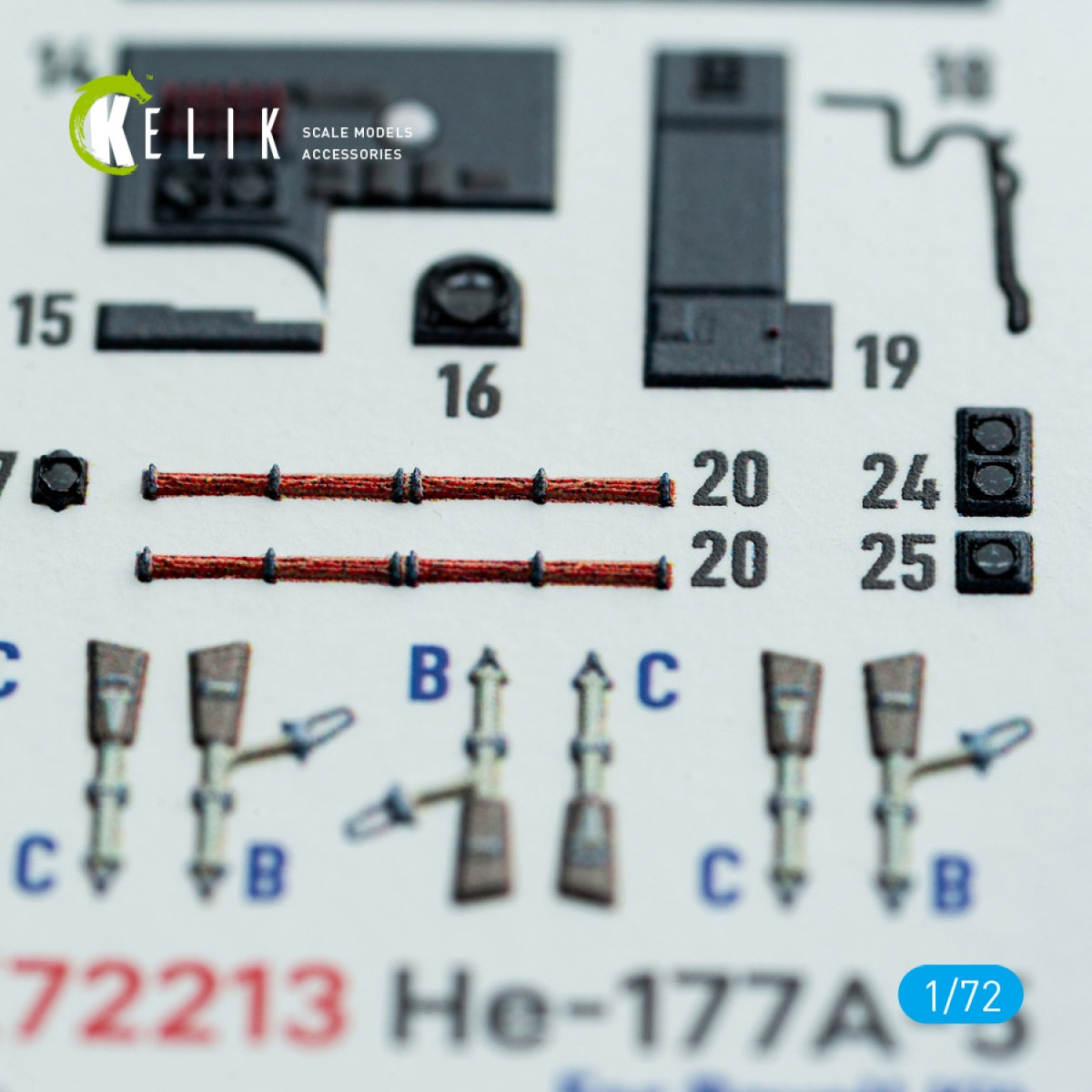 Kelik K72213 He-177A-5 - interior 3D decals for Revell kit 1/72