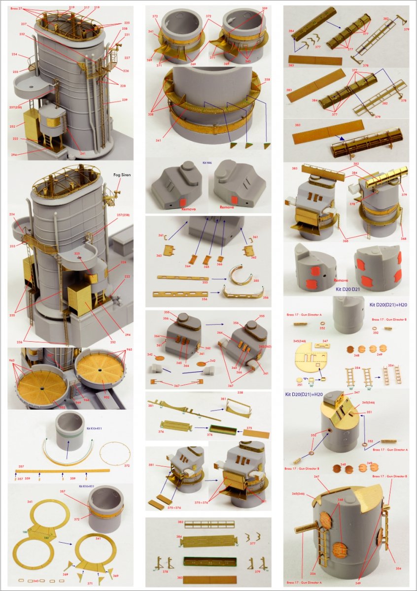 Pontos 23007F1 HMS RODNEY 1942 Detail Up Set 1/200 – zdjęcie 15