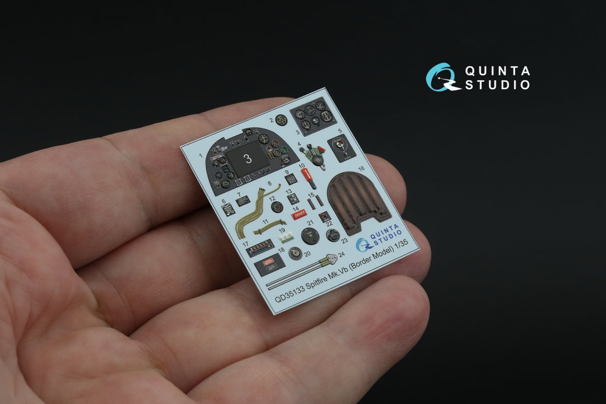Quinta Studio QD35133 Spitfire Mk. Vb 3D-Printed coloured Interior on decal paper (Border model) 1/35 – zdjęcie 4